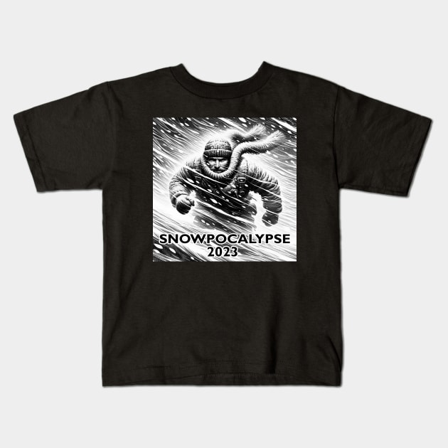 Snowpocalypse 2023 Kids T-Shirt by MtWoodson